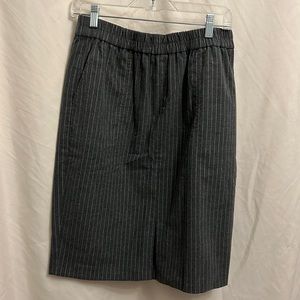 LOFT gray pen striped pencil skirt